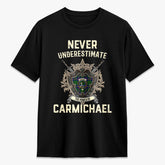 Carmichael Modern Tartan Crest 2D T-shirt - Never Underestimate Style